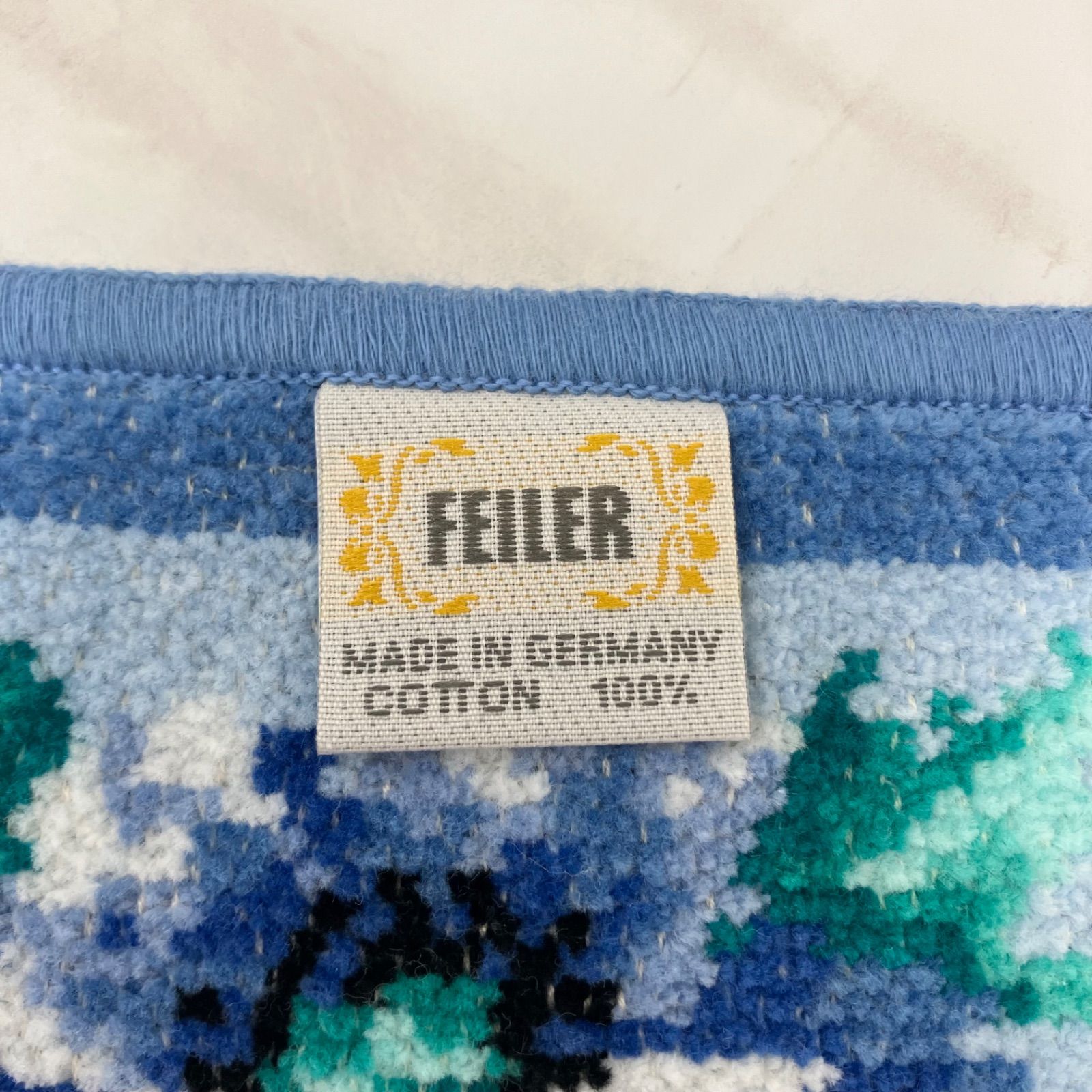 未使用　フェイラー　バスタオル　アネモネ　FEILER 花柄　グレー系 3747 FEILER フェイラー ハンカチ タオル シール付き アネモネ 花柄 総