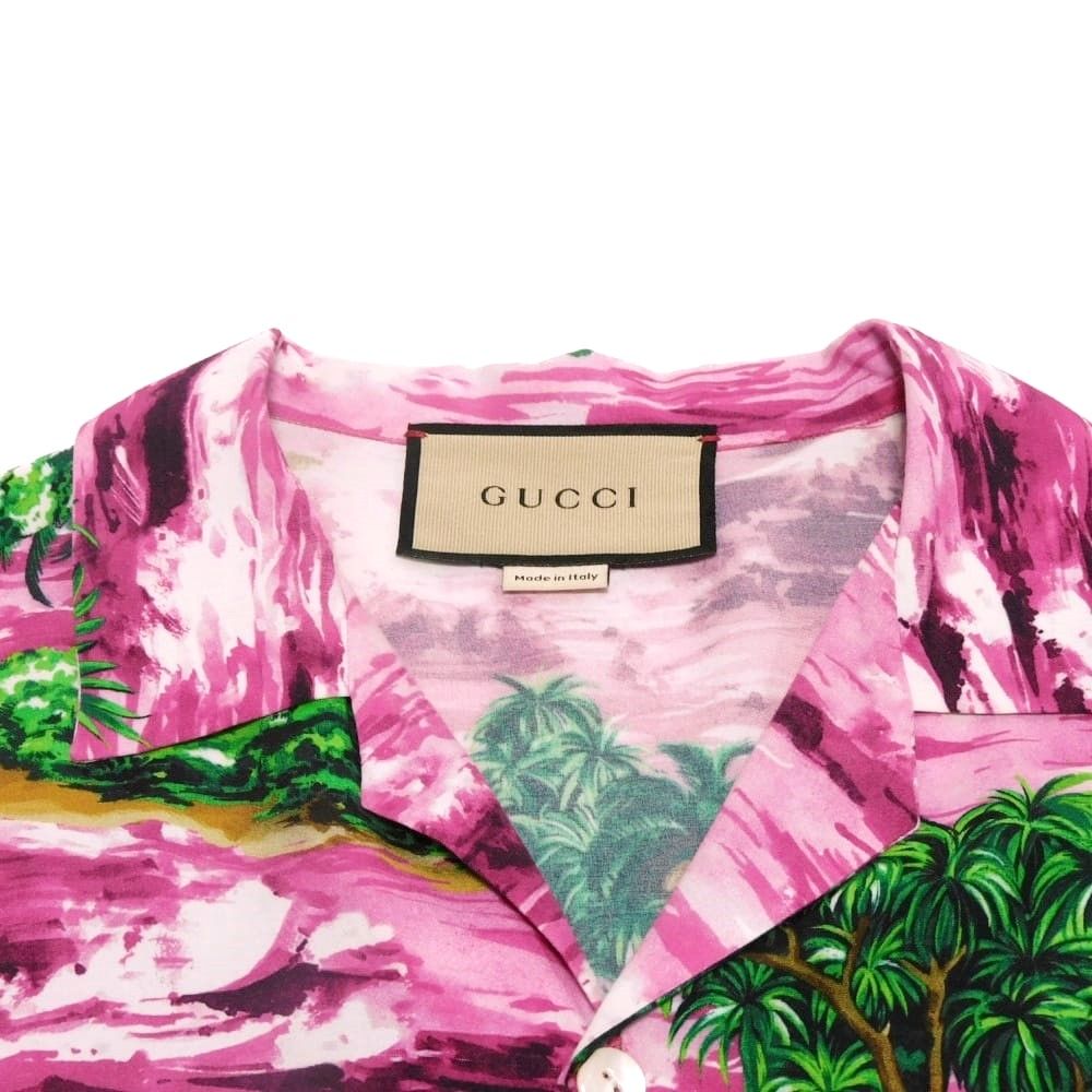 GUCCI グッチ アイランド プリント ボーリング シャツ 22SS ラブ