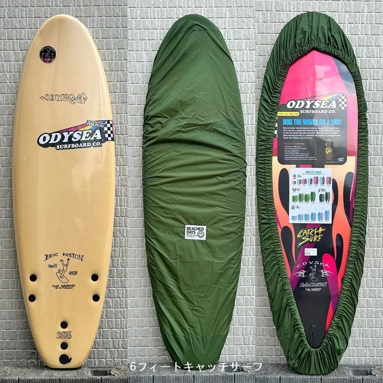 【手渡し希望】6’6 サーフボード フィン・リーシュ・カバー付き BEACHED DAYS ビーチドデイズ DECKCOVER （SHORT 5.0 ft ~ 6.6 ft