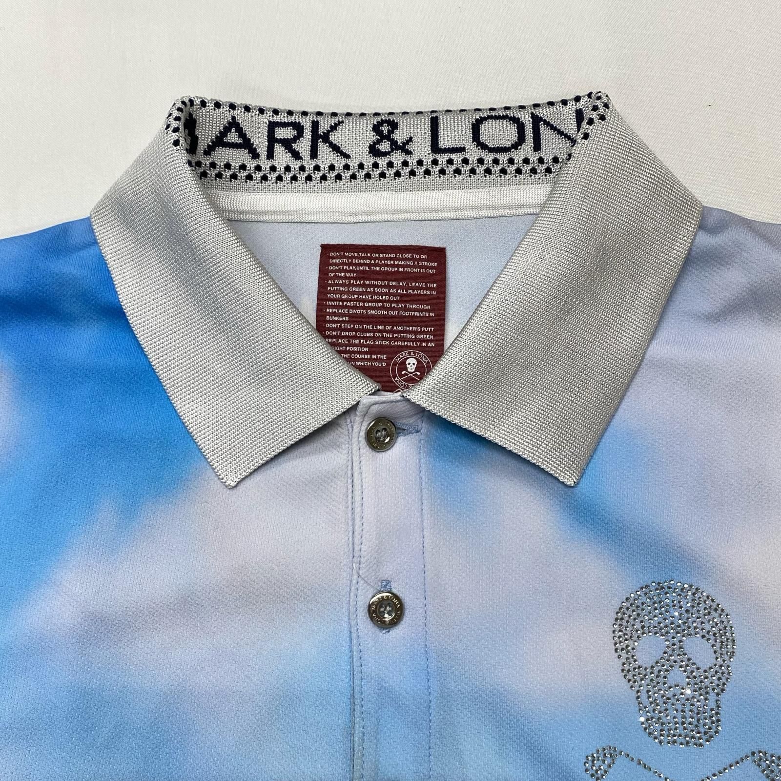 中古 メンズ マークアンドロナ MARK&LONA 半袖ポロシャツ L ブルー