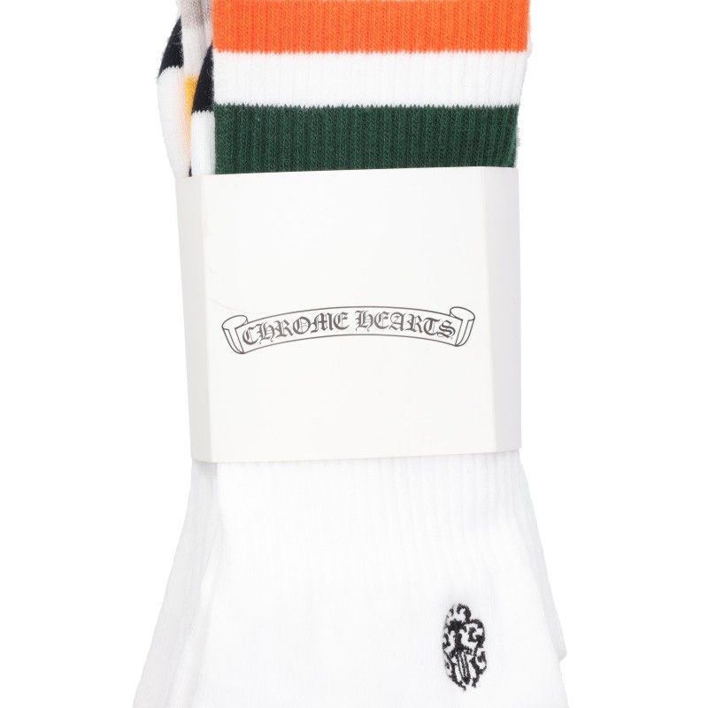 クロムハーツ SOCKS CH STRIPES 3PK 3パックソックス靴下 メンズ L