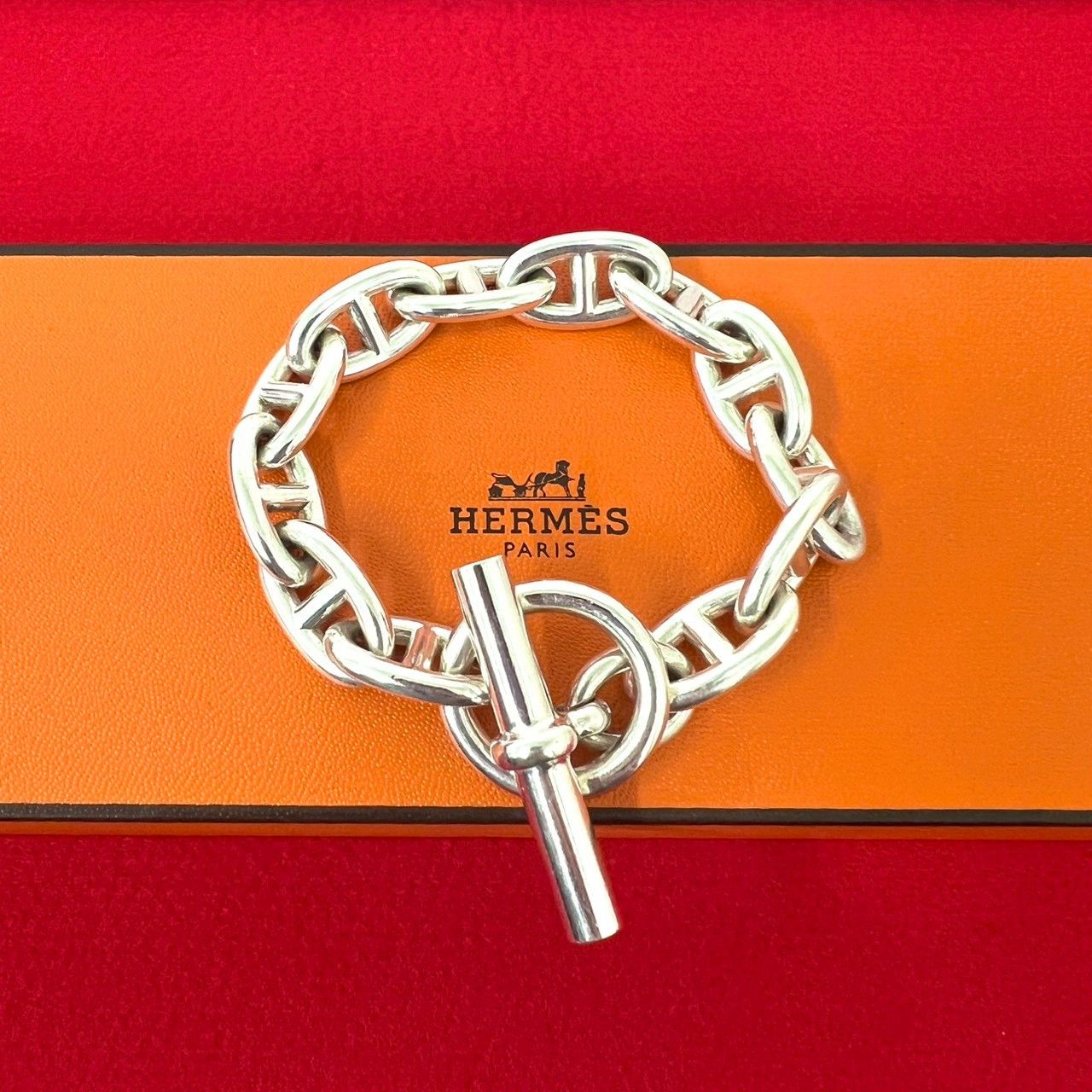 極 美品 箱付き HERMES エルメス シェーヌダンクル GM 12コマ