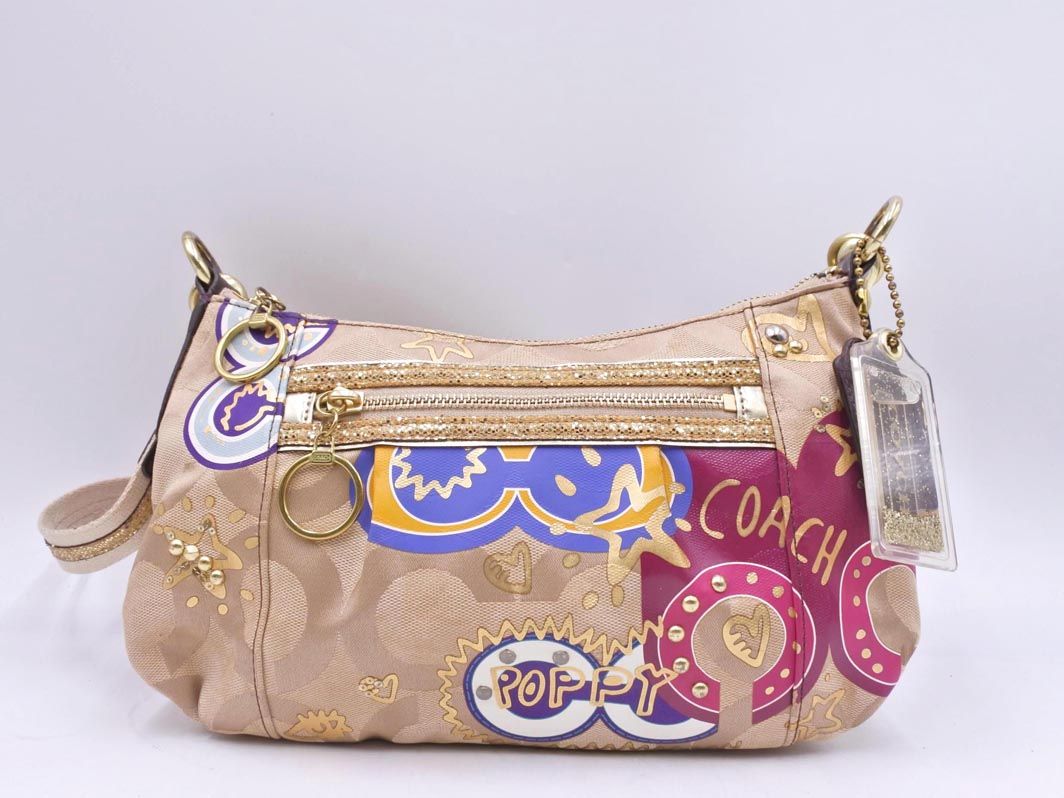 COACH ポピー　デイジー　2way ショルダーバッグ　グリッター COACH コーチ D1069-15309 POPPY ポピー ポップC アップリケ グルー