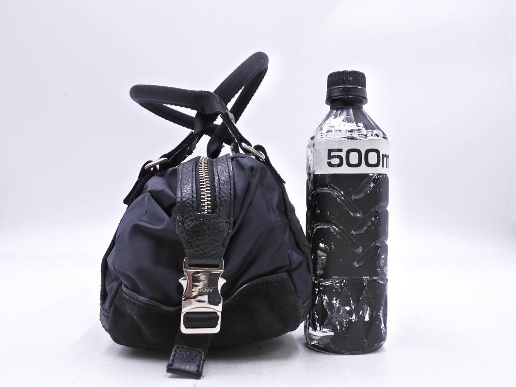 DKNY ダナキャラン レザーハンドバッグ 本革 ブラック Y2K DKNY ダナキャランニューヨーク 本革 レザー スウェード 切替 ハンド