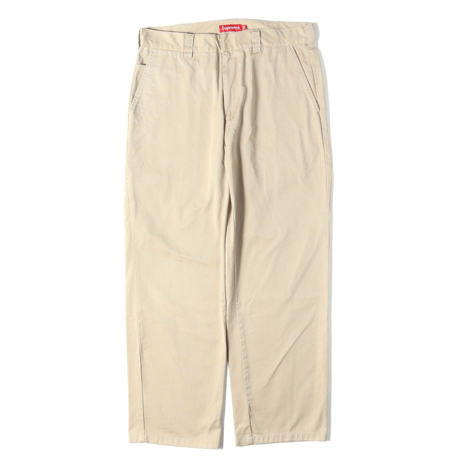 SUPREME シュプリーム ベーシック ワークパンツ ベージュ 美品】Supreme シュプリーム パンツ カーキ サイズ:32 ツイル ワーク