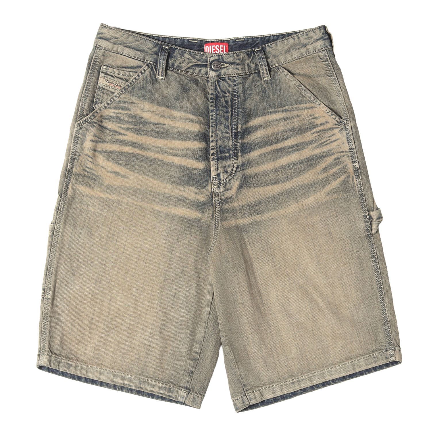【美品】DIESEL ディーゼル パンツ インディゴ サイズ:W30 24AW ヴィンテージ加工 ペインター デニムショーツ D-LIVERY-SHORT ボトムス ショートパンツ【メンズ】【中古】