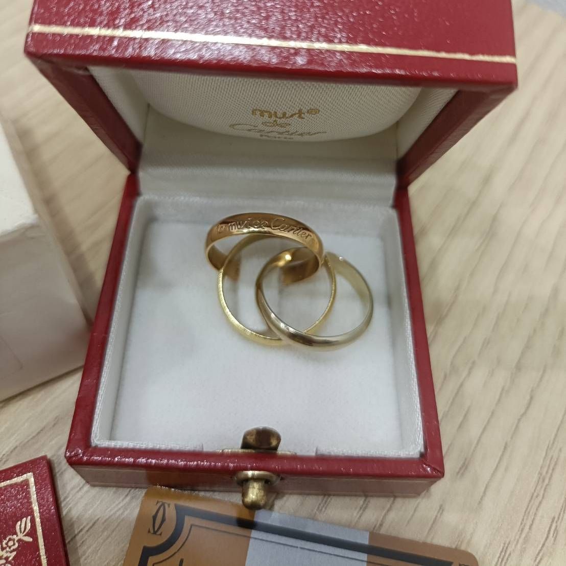 Cartier カルティエ トリニティリング Au750 #50 7.3g 箱 ケース 冊子