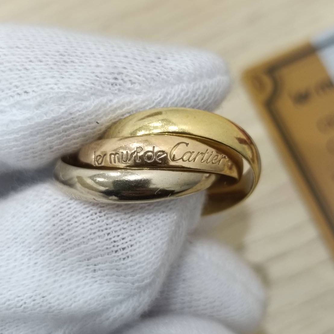 Cartier カルティエ トリニティリング Au750 #50 7.3g 箱 ケース 冊子