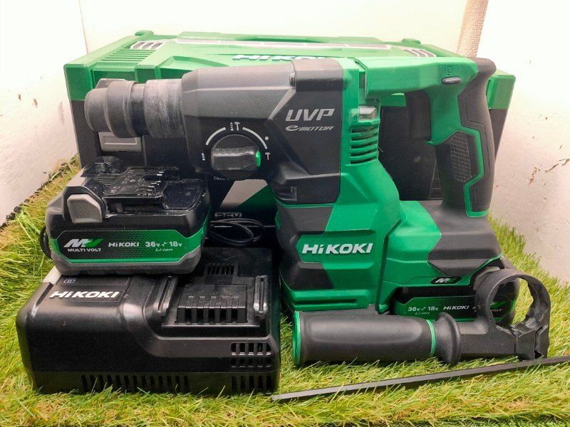 ☆HiKOKI(ハイコーキ) 36V ハンマドリル SDS-plus 3モード ハツリ可 バッテリ2個・充電器・ケース付 DH3628DA (2XPZ) モータ異音なし、動作確認済み 33,150円