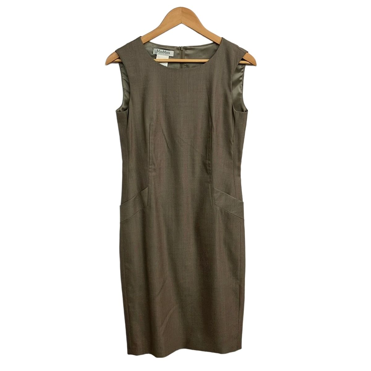 Max Mara(マックスマーラ) ワンピース サイズ38 S レディース美品 - ブラウン×ベージュ×ダークグレー ノースリーブ/ロング