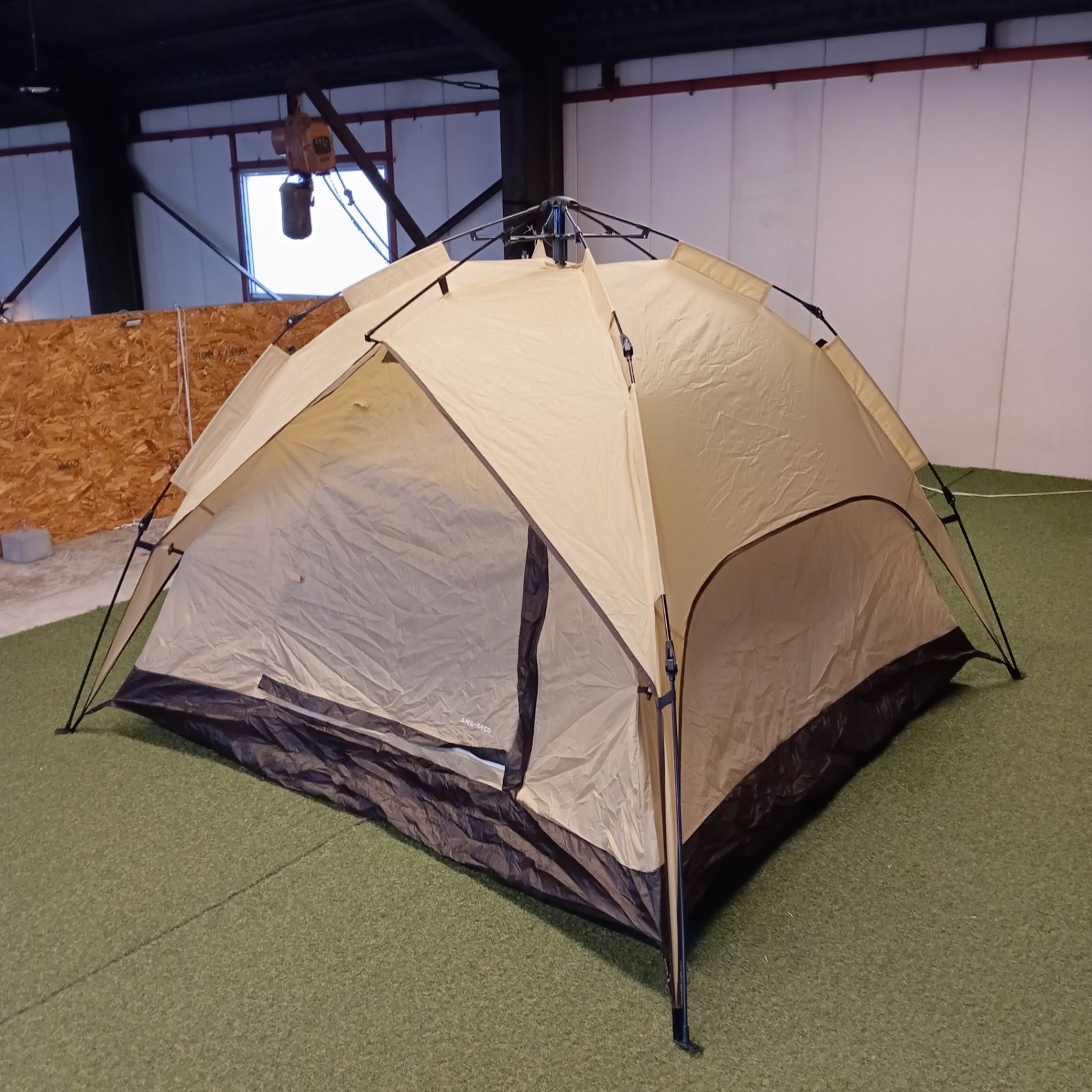 ◇AND・DECO(アンドデコ) ワンタッチドームテント 4P 2.1m(サンド 