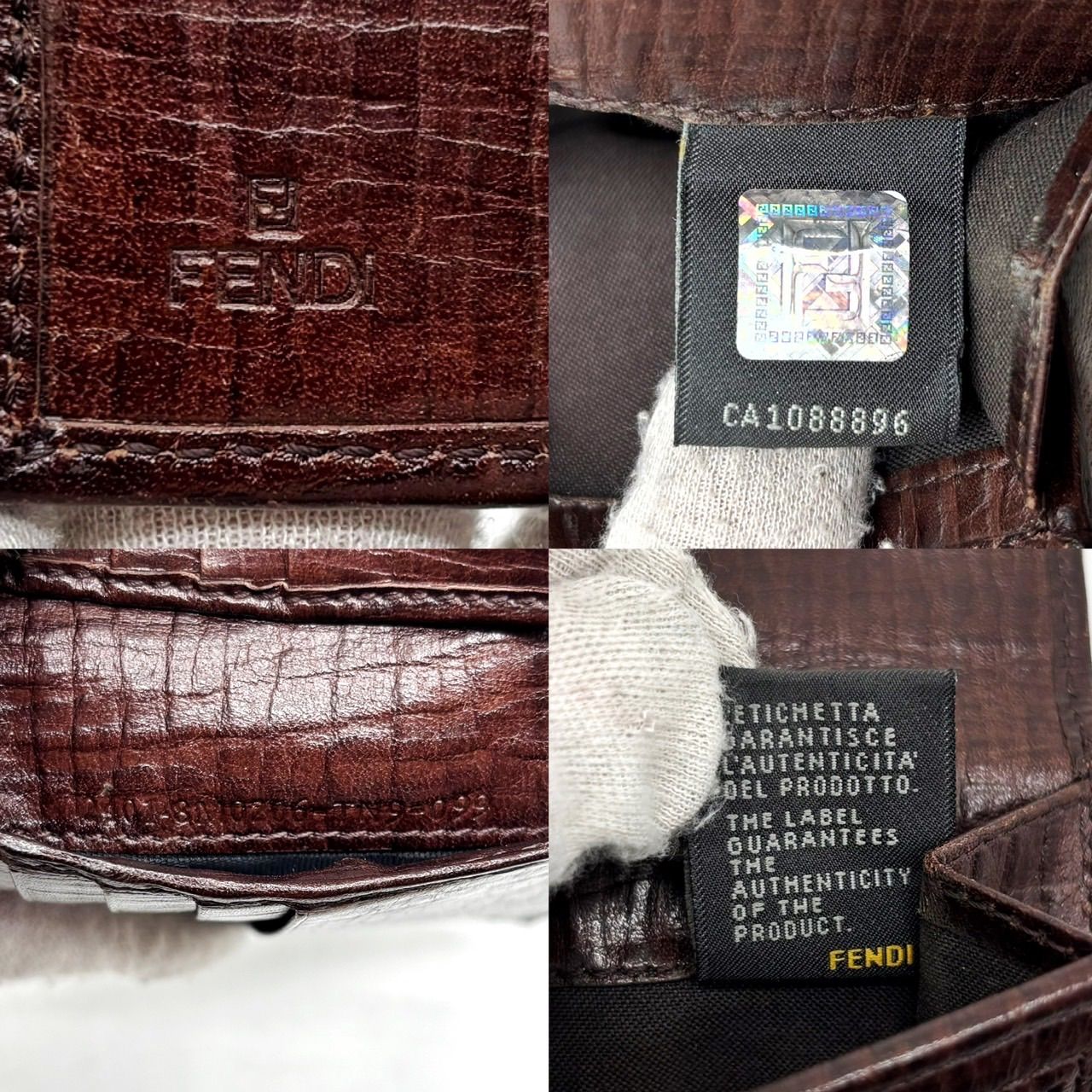良品】FENDI フェンディ ズッカ柄 FF 二つ折り財布 キャンバス