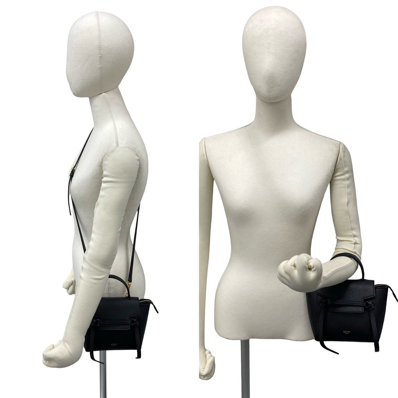 ベルちゃん様　CELINE セリーヌ　ベルトバック　ピコ　ブラック 極 美品 袋付き CELINE セリーヌ ベルトバッグ ピコ レザー 本革 2way