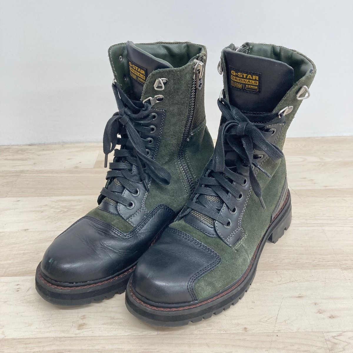 G-STAR RAW ジースターロウ レースアップブーツ カーキ/ブラック EUR37 