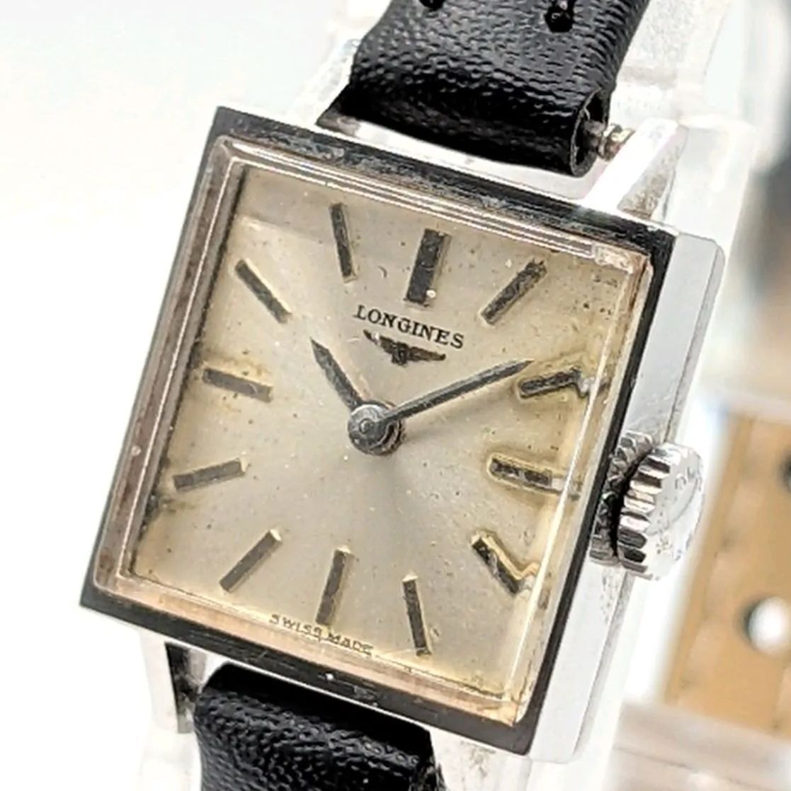 Longines Watch Hand-Winding Ladies Square Silver Y2K 00S Vintage
