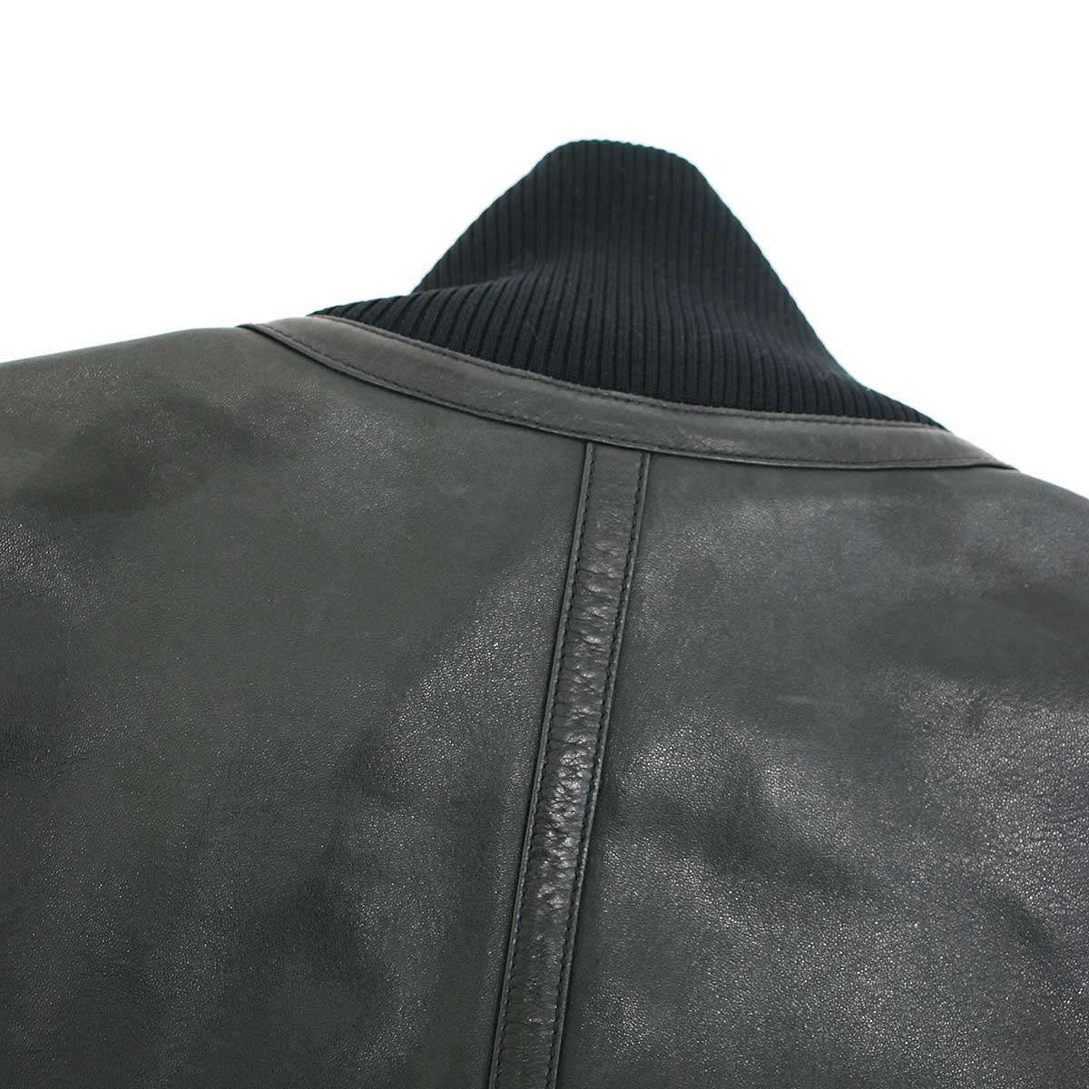 BOTTEGA VENETA ボッテガヴェネタ ラムレザーリブブルゾン ブラック 44