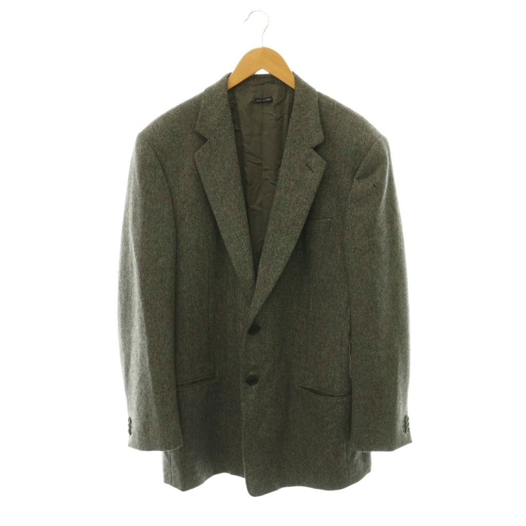 ジョルジオアルマーニ GIORGIO ARMANI CLASSICO カシミヤジャケット ツイード テーラード 52 グレー 02 722800 /CX ■GY18