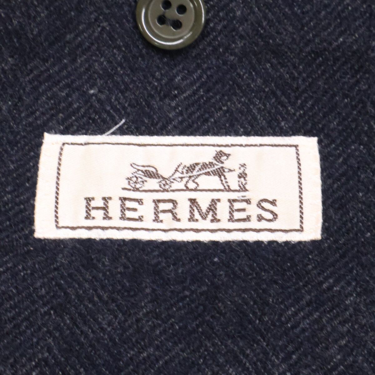 HERMES エルメス 国内正規 G19556 ベルベスト製 カシミヤ ヘリンボーン