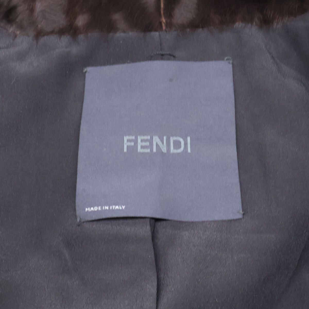 FENDI フェンディ 美品 FNE689 ハラコ ラム x ミンク ファーコート 38