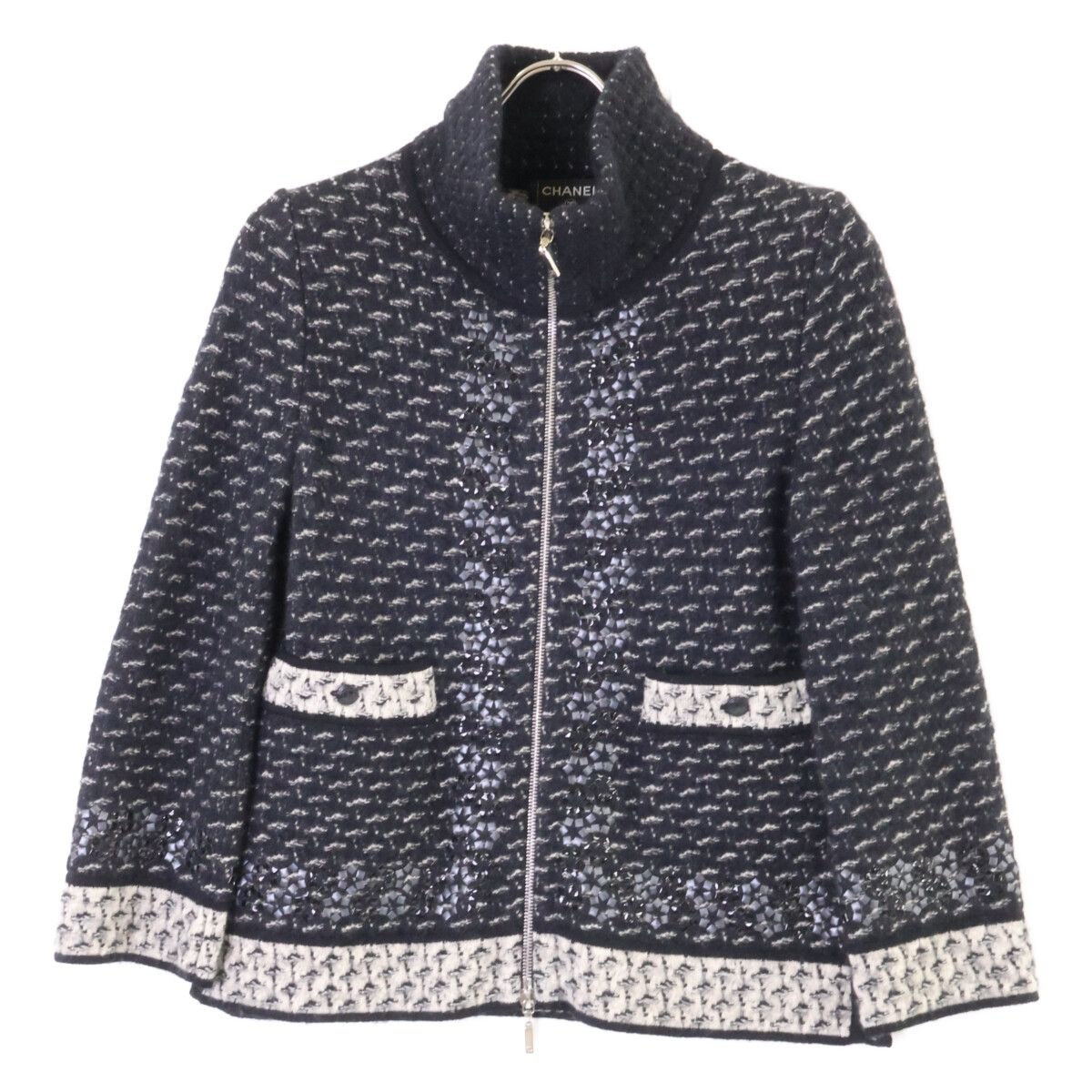 シャネル　ニットジャケット CHANEL シャネル 美品 国内正規 P39234K02786、P39241 カシミヤシルク
