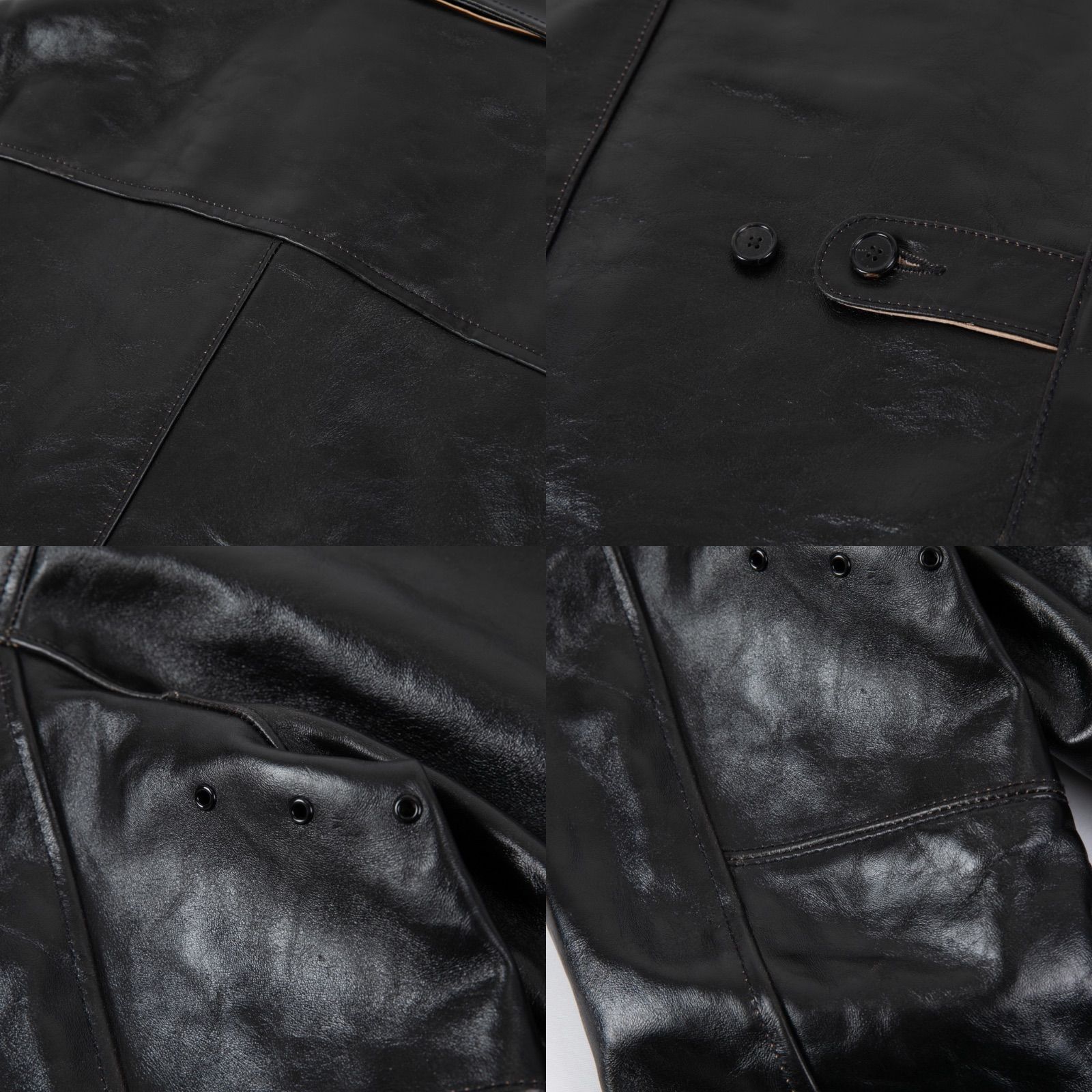 26W 茶芯ホースハイド レザーカーコート 馬革 革ジャン 46（3XL 
