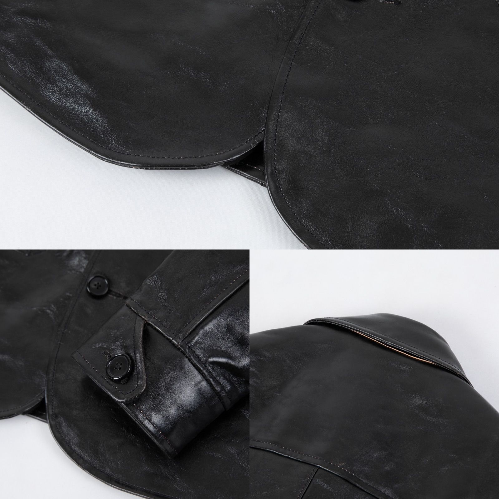 26W 茶芯ホースハイド レザーカーコート 馬革 革ジャン 46（3XL 