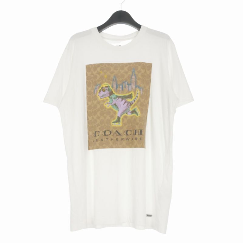 コーチ COACH レキシープリント Tシャツ カットソー 半袖 M ホワイト 白 C1952 国内正規