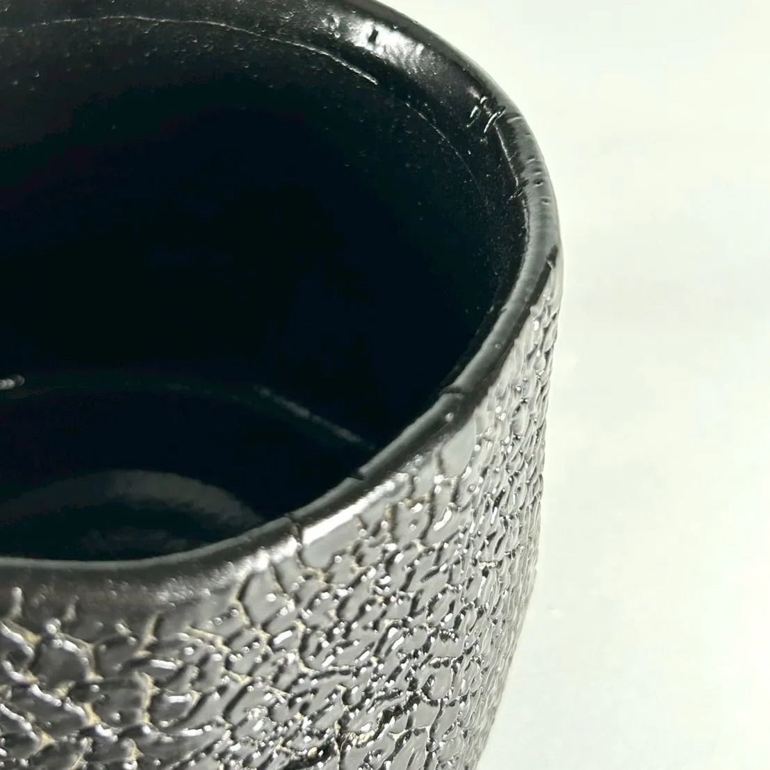 幽玄】源九郎窯 加藤健「引出黒茶盌」共箱 共布 栞 著名陶芸家 茶道具