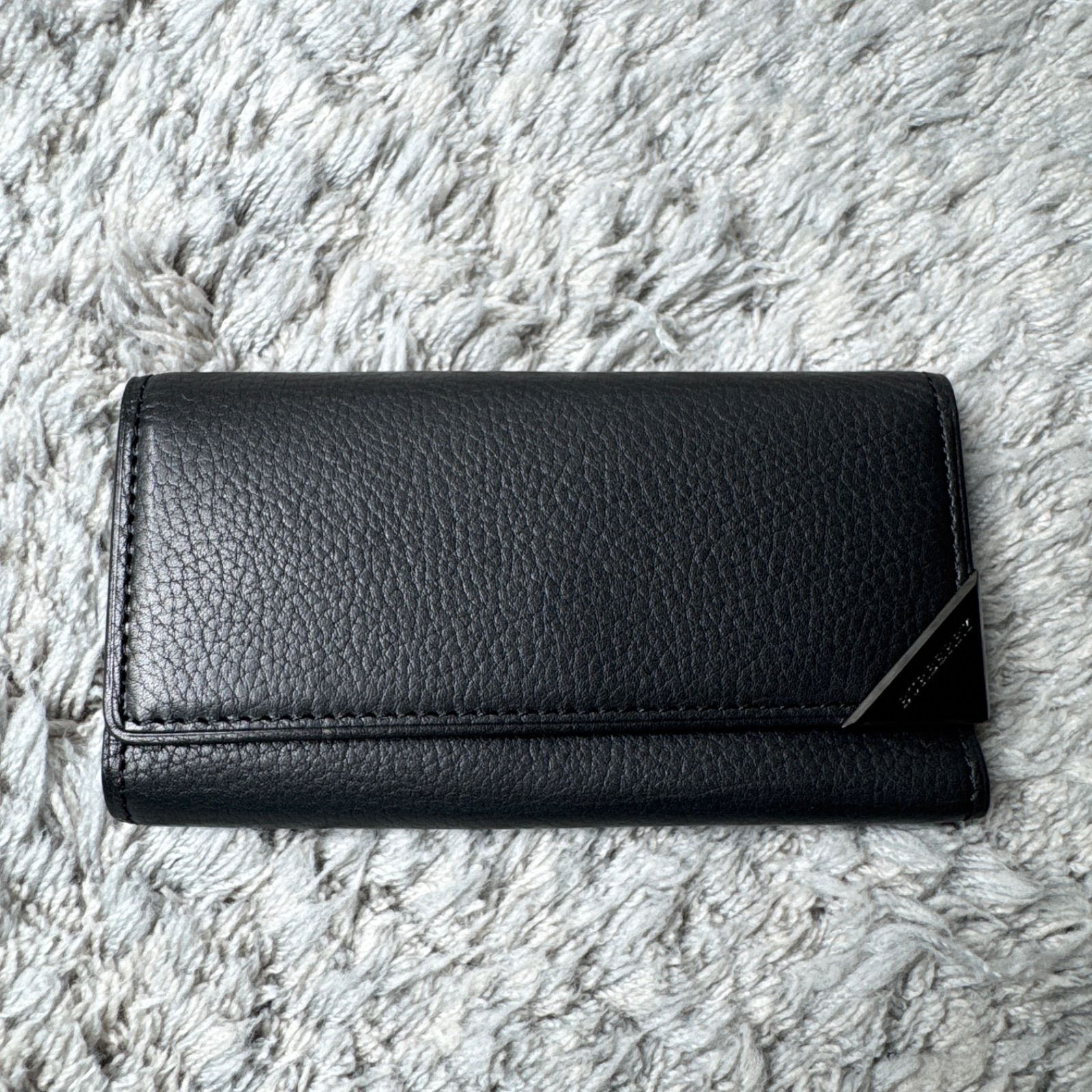 極美品】BURBERRY バーバリー キーケース レザー ブラック - メルカリ