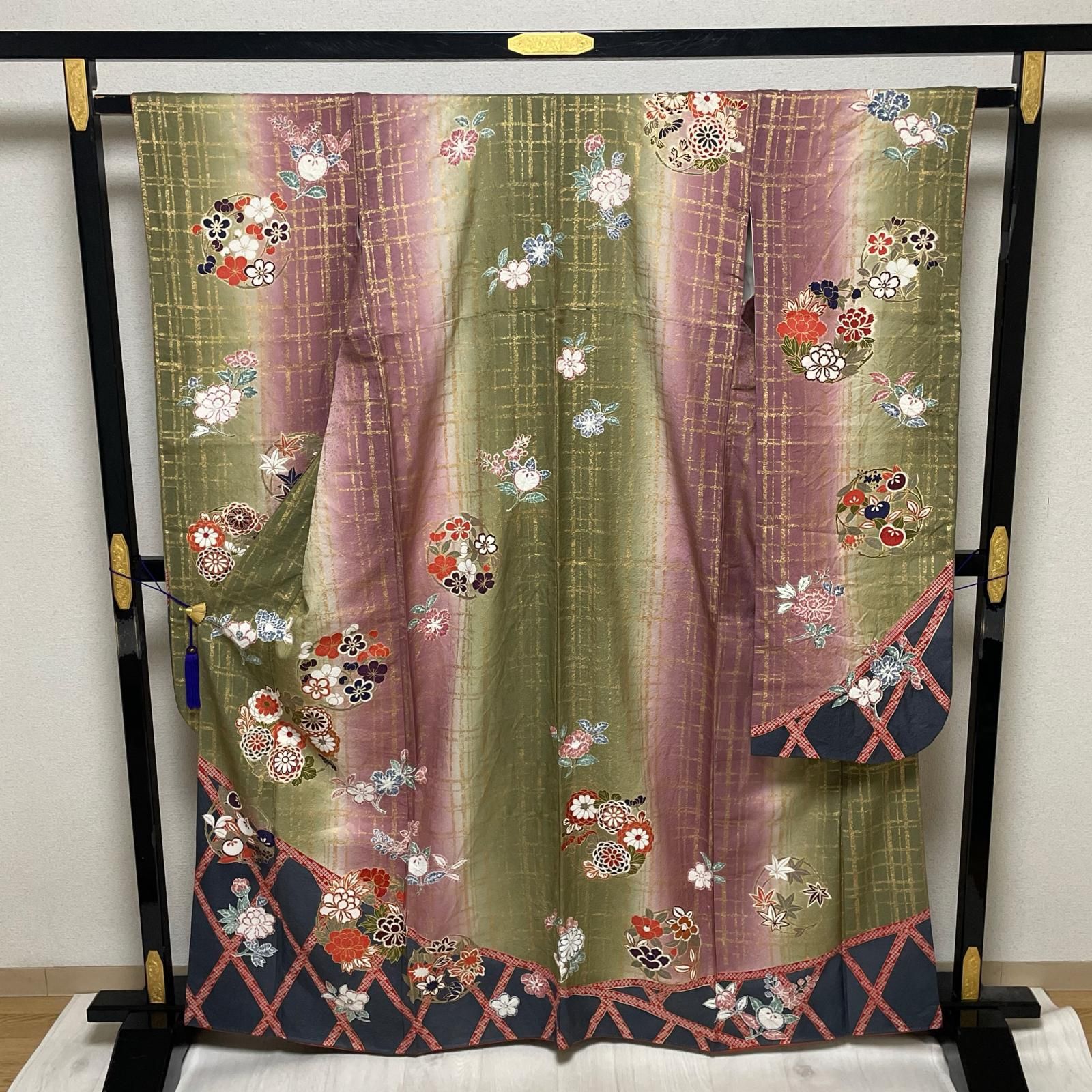 振袖 金駒 金彩 紋意匠 身丈161cm HKT219