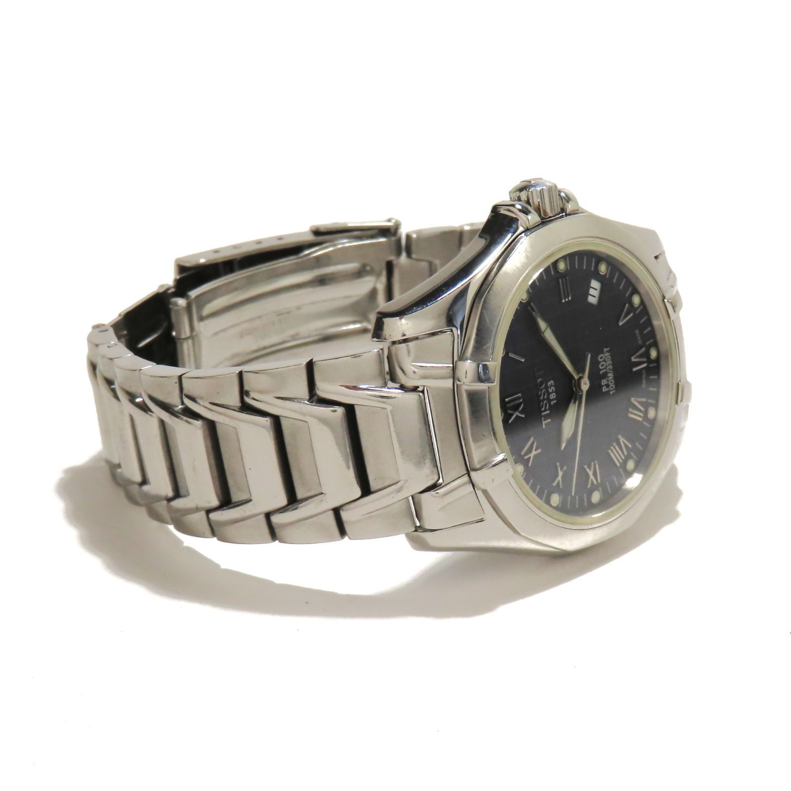 稼働品 美品 TISSOT PR100 ティソ クオーツ 腕時計 メンズ 純正 