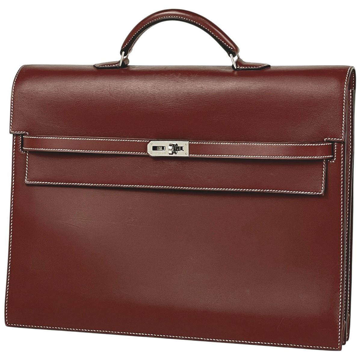 エルメス HERMES ケリーデペッシュ38 ブリーフケース ビジネスバッグ ボックスカーフ ルージュアッシュ □D レディース 【中古】