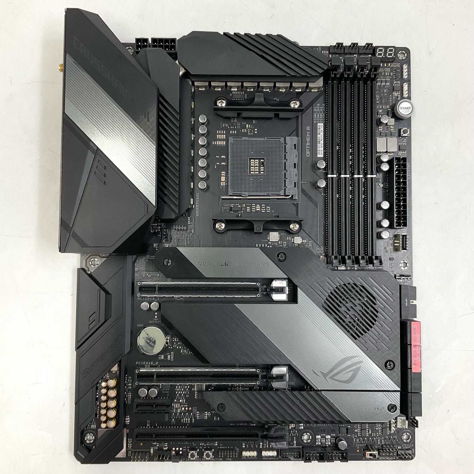 【全額返金保証】【最速発送】ASUS マザーボード AMD AM4 ATXマザーボード ROG CROSSHAIR VIII HERO (WI-FI) 美品 動作確認済 17,029円