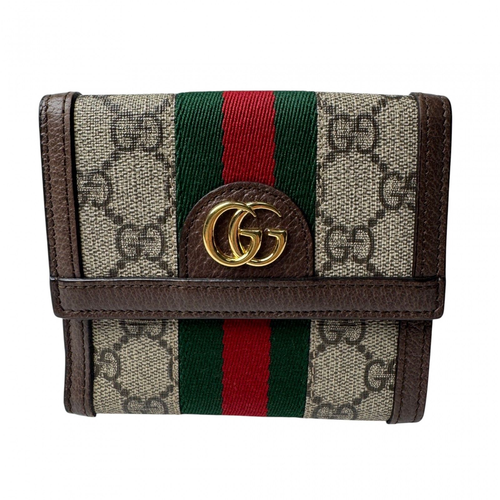美品 グッチ GUCCI GGスプリーム コンパクトウォレット 523173 レディース