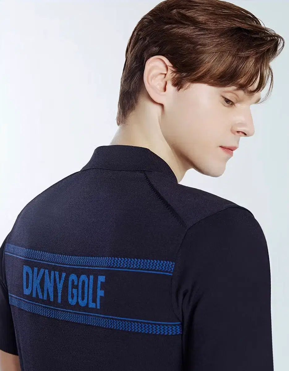 DKNY GOLF メンズ ネイビー 半袖 ニット M