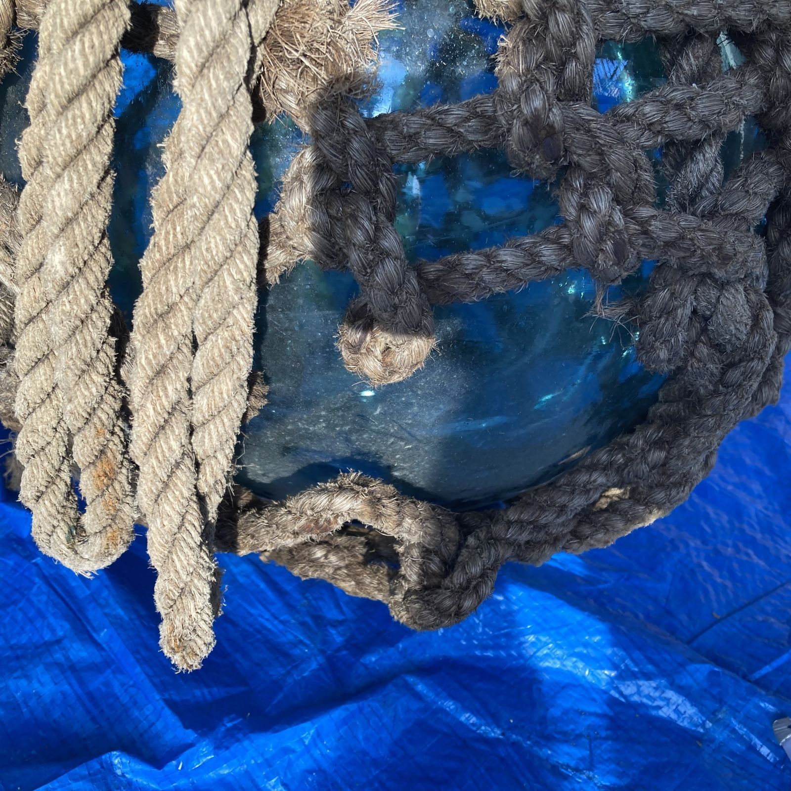 硝子浮 浮き玉 ガラス 漁具 古道具 インテリア 約30cm - メルカリ