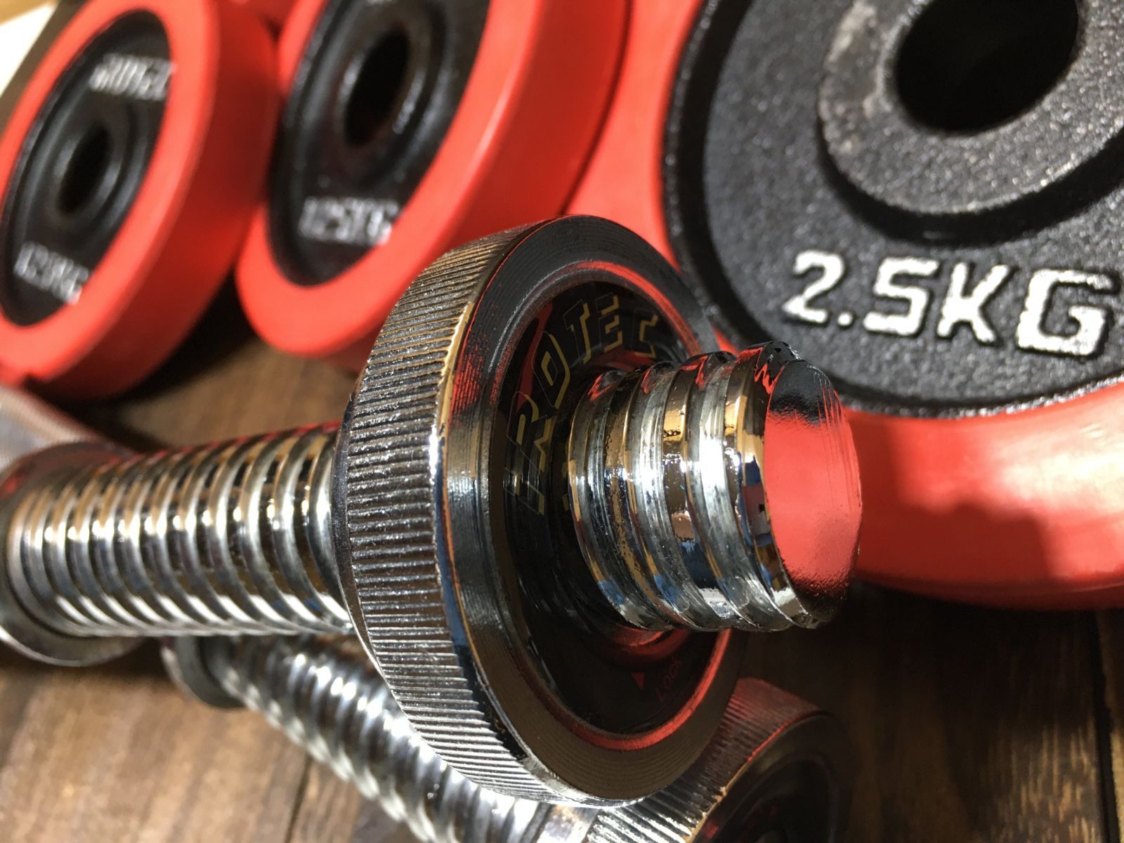 IROTEC ダンベルプレート 1.25kg 4枚 2.5kg 4枚 ダンベルシャフト 2本