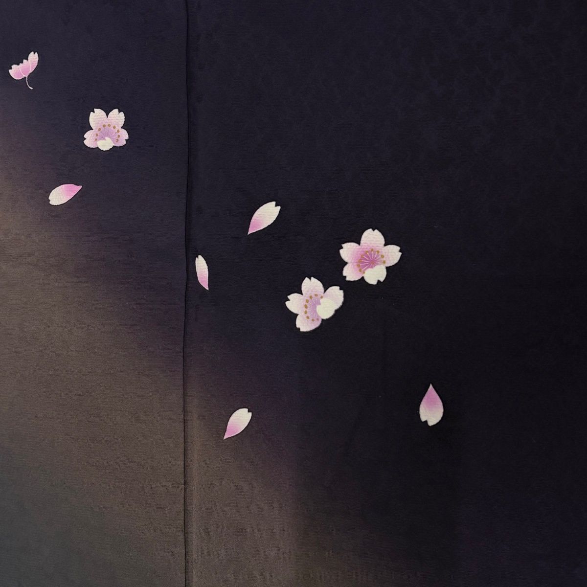 付下げ 身丈158.5cm 裄丈69cm L 袷 桜 桜の花びら 染め分け ぼかし