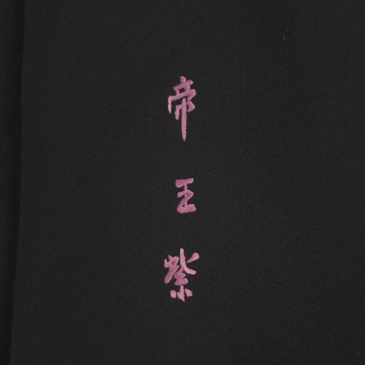 訪問着 身丈159.5cm 裄丈64cm M 袷 帝王紫 落款 華文 葡萄唐草 刺繍