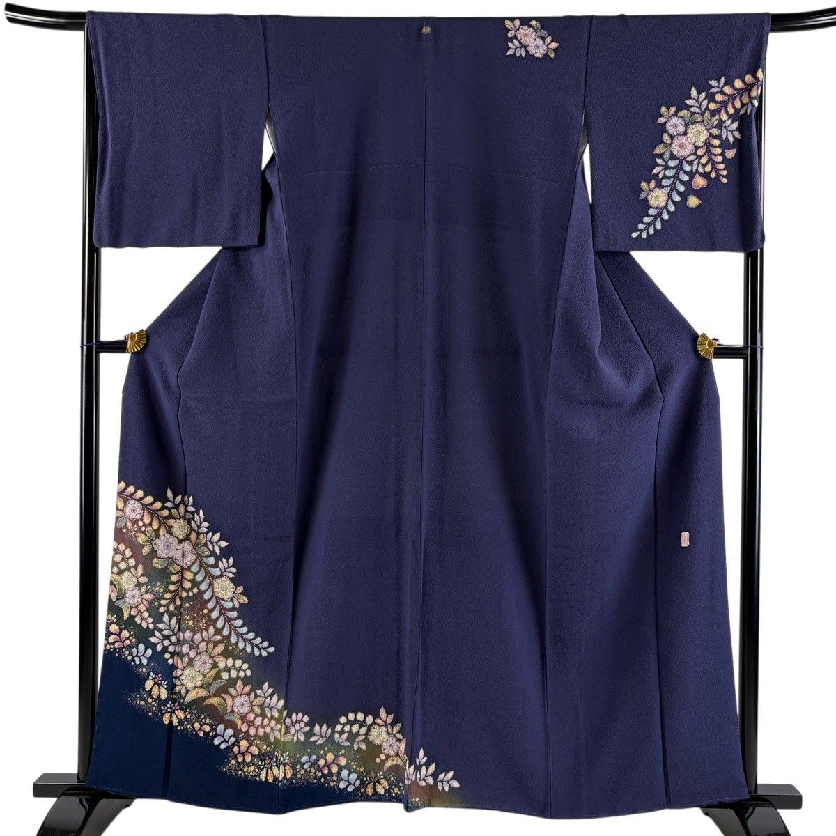 美品】 訪問着 身丈159cm 裄丈67cm M 袷 翠山工房 落款 辻が花 金彩