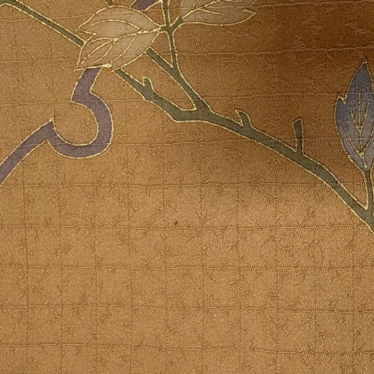 美品】 訪問着 身丈153.5cm 裄丈64cm M 袷 草花 雪輪 金彩 ぼかし 薄