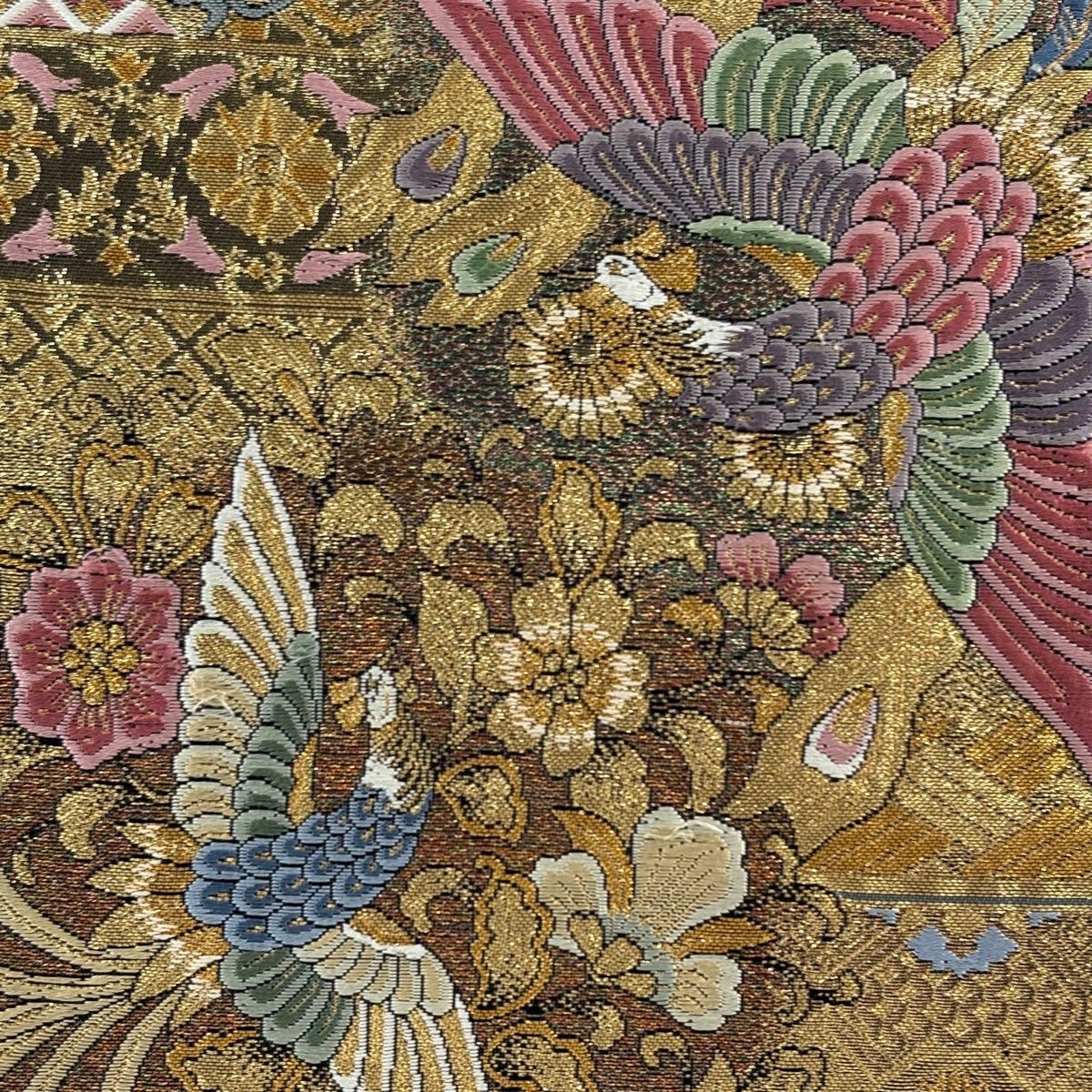 袋帯 秀品 鳳凰 華文 金糸 箔 金色 六通 正絹 【中古】 - メルカリ