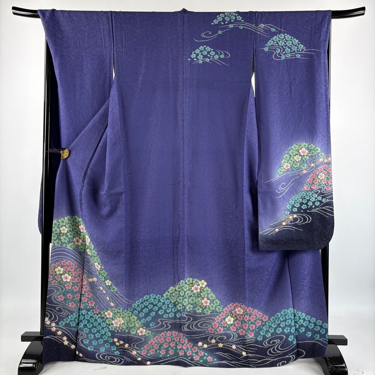 美品】 振袖 身丈168cm 裄丈68cm L 袷 袋帯フルセット 桜 流水 金通し