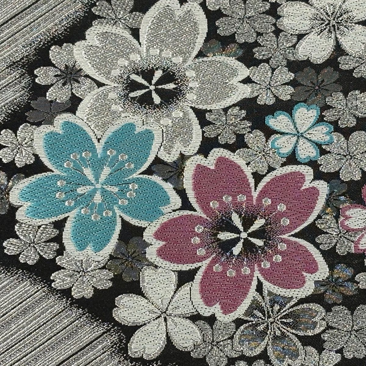 美品】 振袖 身丈168cm 裄丈68cm L 袷 袋帯フルセット 桜 流水 金通し