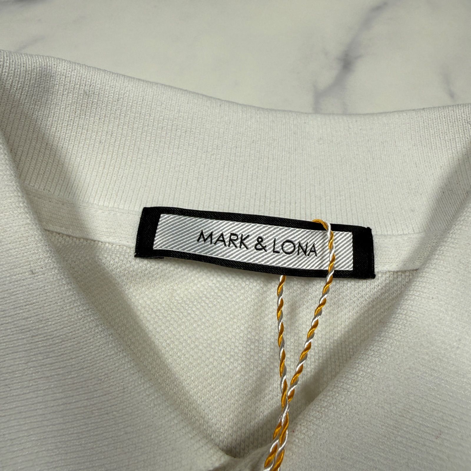 MARK&LONA マークアンドロナ 半袖ポロシャツ スカルロゴ ホワイト 42