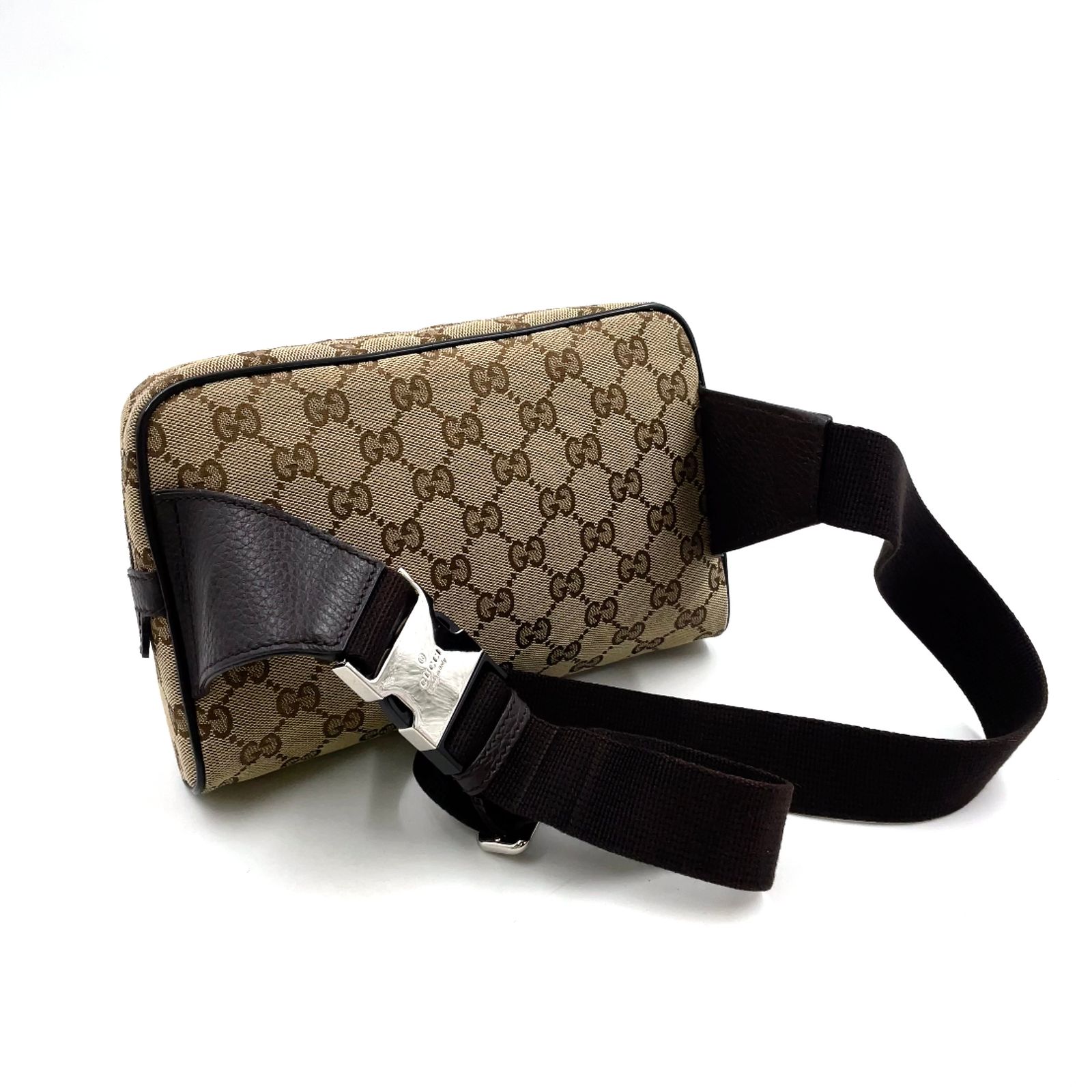 新着】GUCCI GGキャンバス GGキャンバス レザー、キャンバス ブラウン