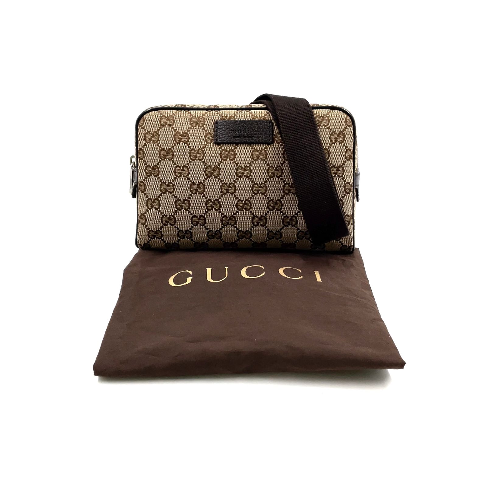 新着】GUCCI GGキャンバス GGキャンバス レザー、キャンバス ブラウン