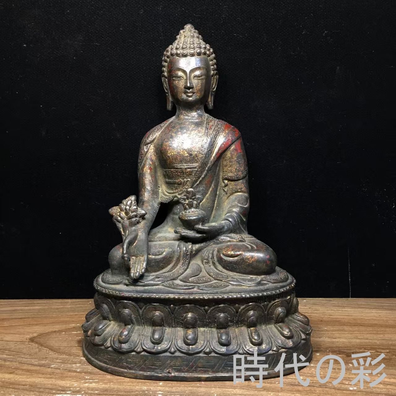 【釈迦牟尼・薬師仏像】中国古美術 銅製 釈迦如来 薬師如来 仏像 佛教美術 金銅仏 細密彫刻 仏教置物 唐物 收藏逸品 R08070518