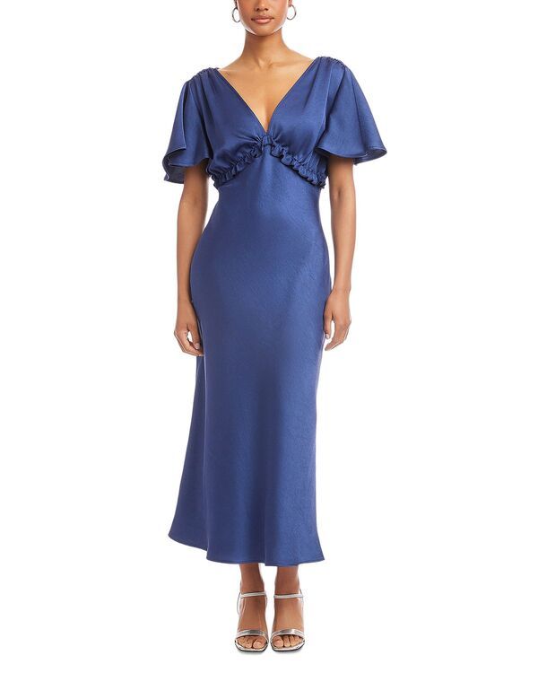 フィフティーントゥエンティ レディース トップス ワンピース Fifteen Twenty Shailene Flutter Sleeve Dress Dusty Blue ブルー