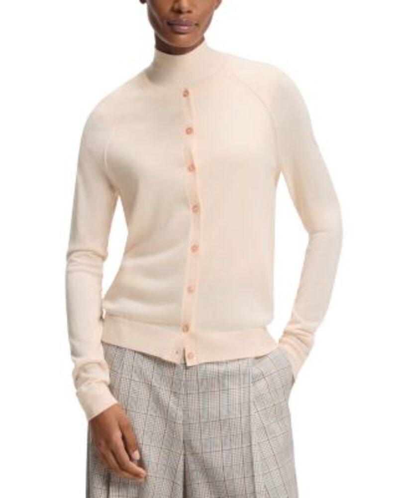 ボス レディース アウター カーディガン BOSS Fonami Raglan Sleeve Cardigan Soft Pearl パール